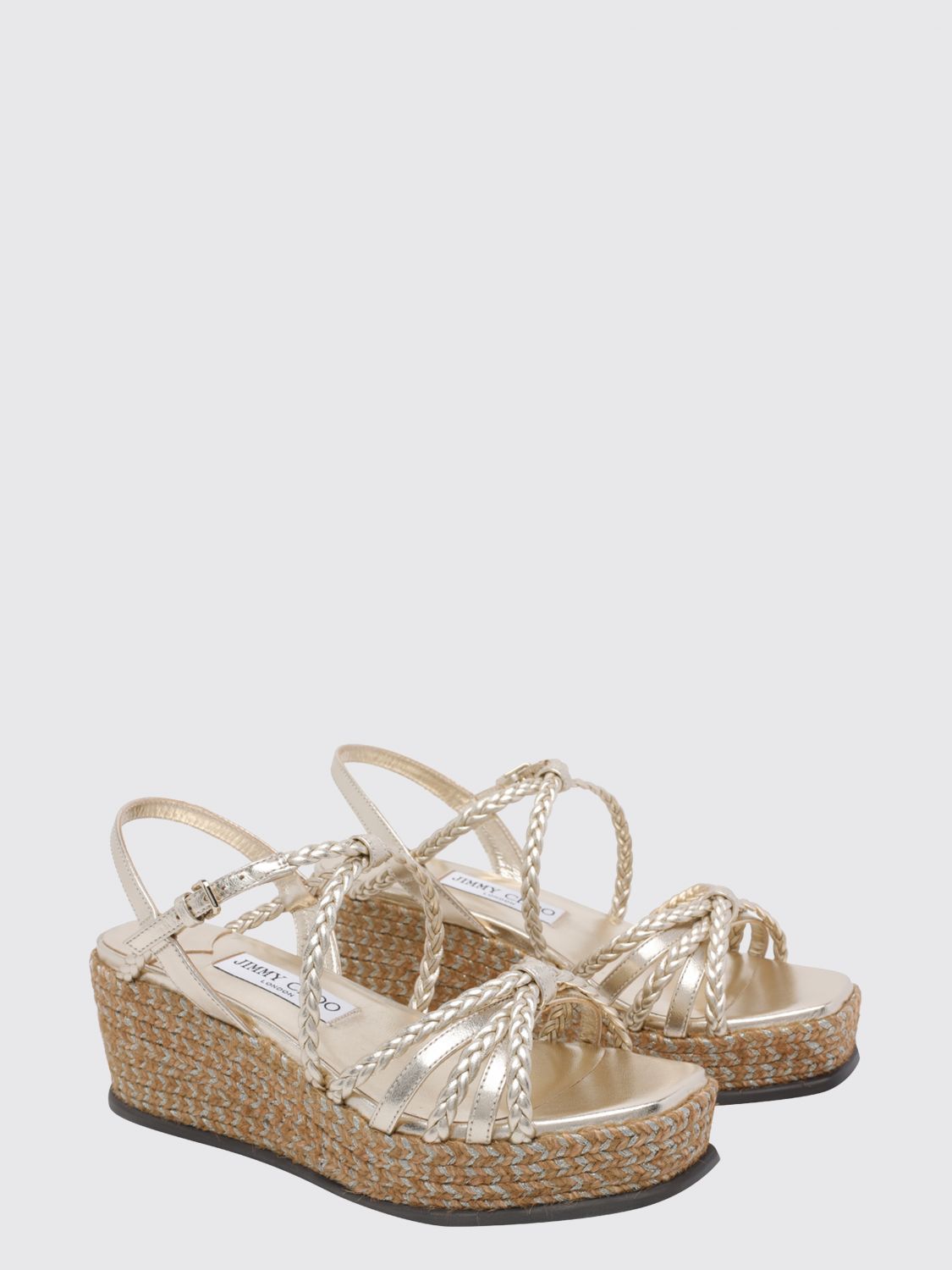nyra laminated woven leather wedge sandals
