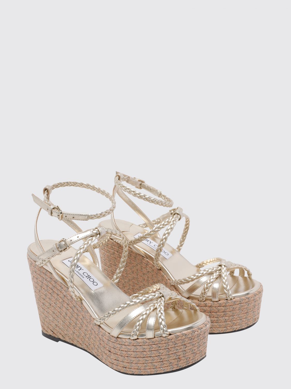 nyra laminated woven leather wedge sandals