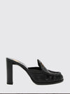 le loafer high-heeled mules in eel leather with ysl monogram