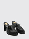 le loafer high-heeled mules in eel leather with ysl monogram