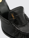 le loafer high-heeled mules in eel leather with ysl monogram