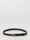 gg marmont smooth calfskin leather belt with monogram buckle