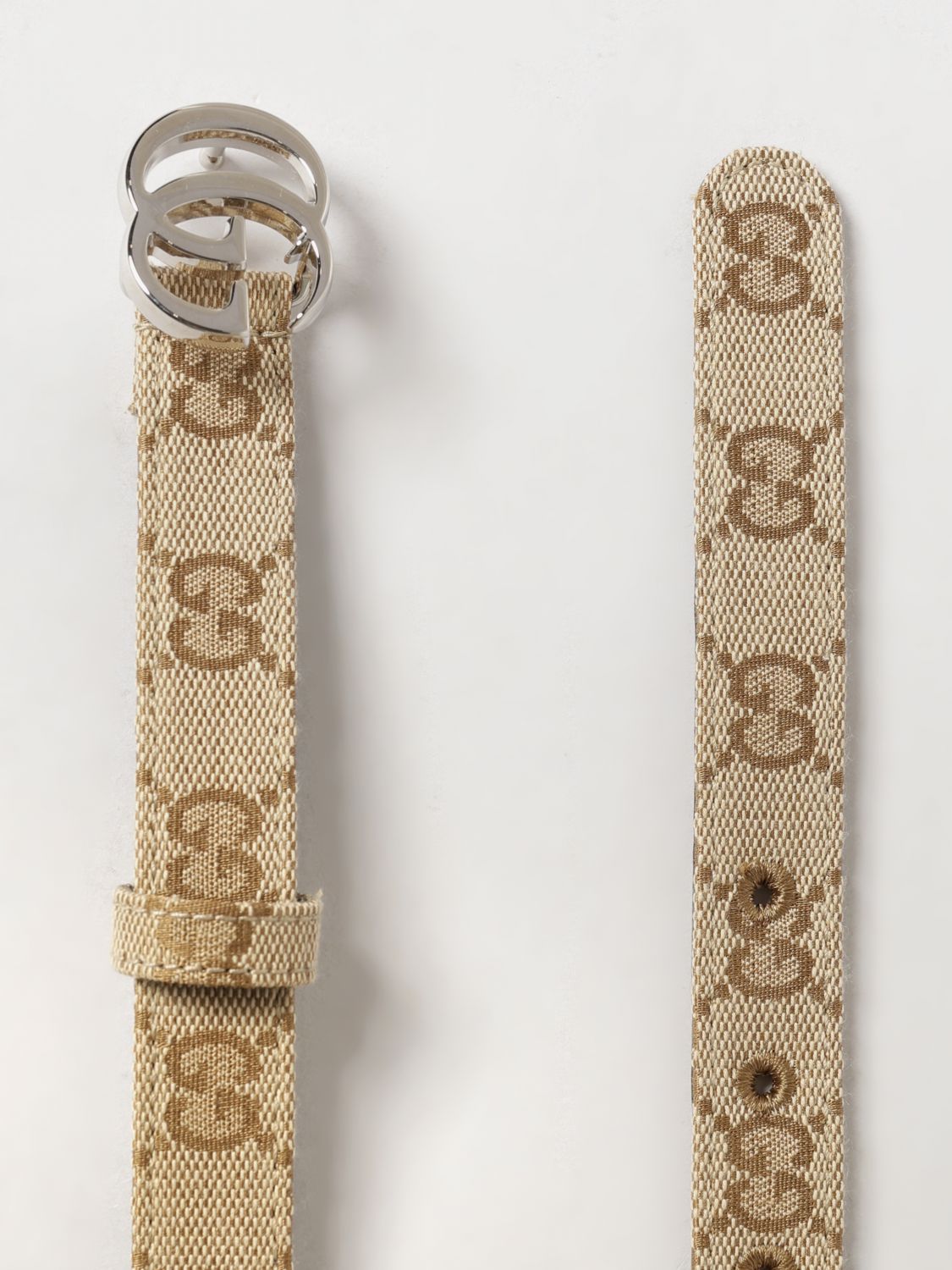 gg marmont jacquard fabric belt with monogram and gg buckle