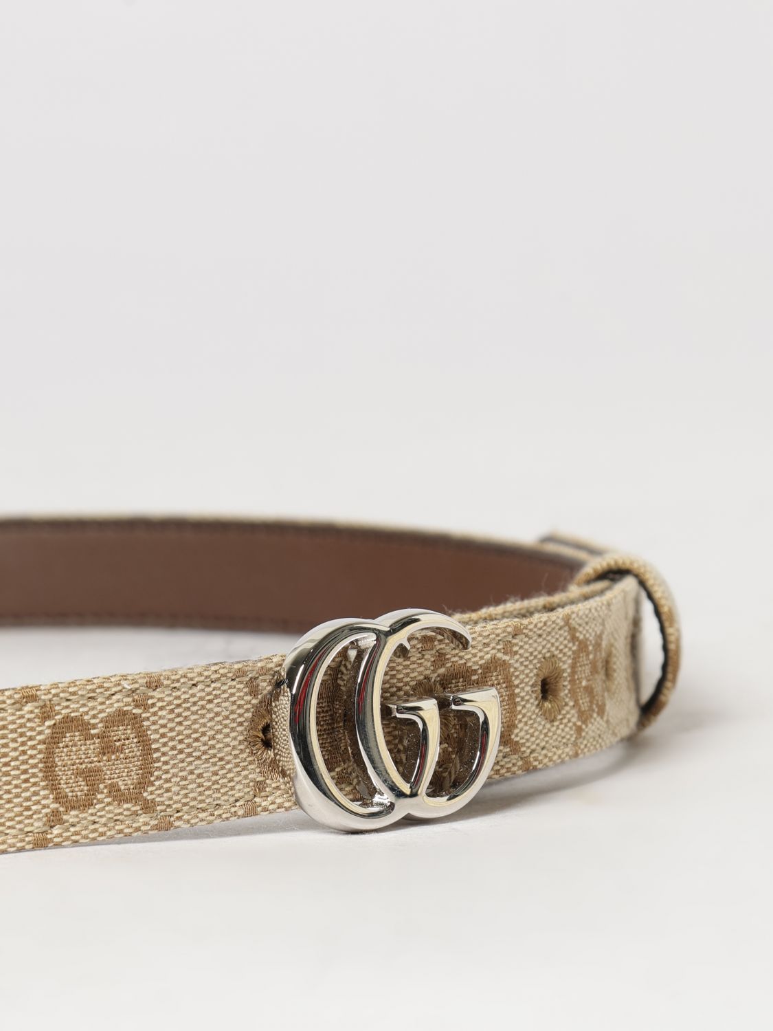 gg marmont jacquard fabric belt with monogram and gg buckle