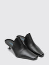 emily calfskin mules with square toe and flared heel