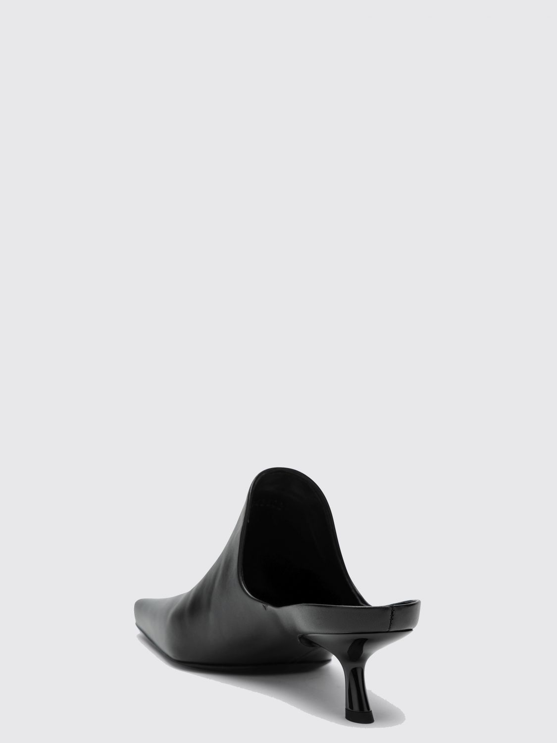 emily calfskin mules with square toe and flared heel