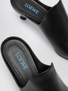 emily calfskin mules with square toe and flared heel