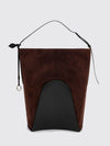 hip suede bucket bag with charm