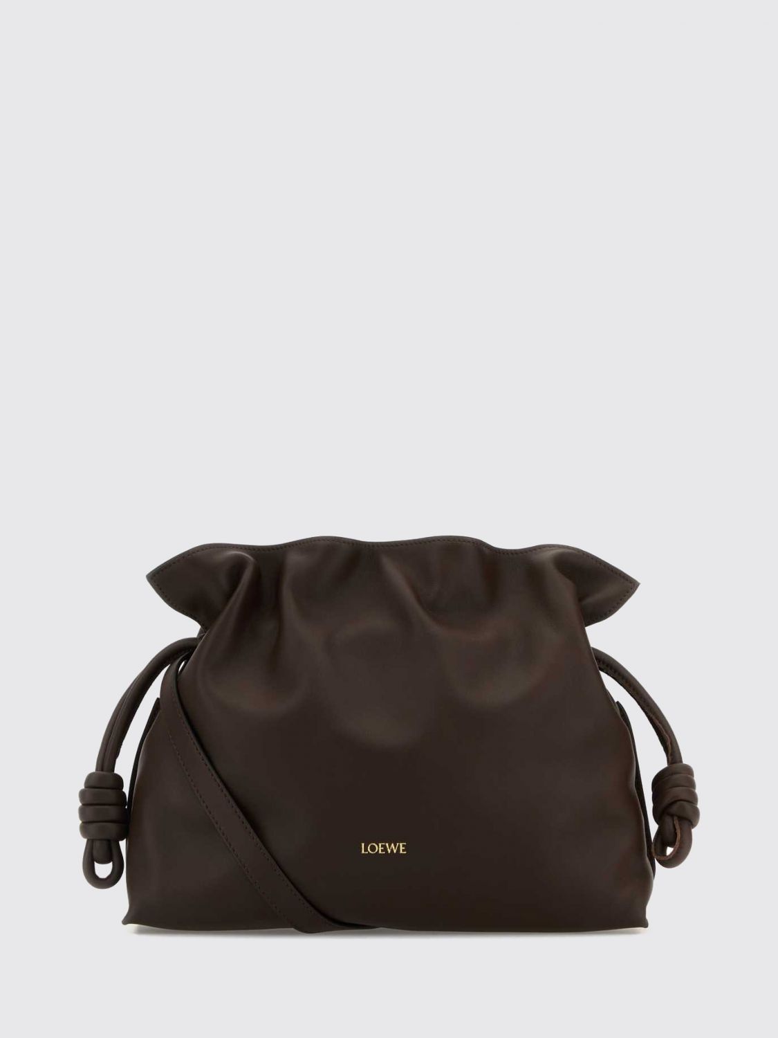flamenco medium calfskin leather bucket bag with drawstring