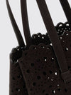 mina perforated suede shoulder bag with removable pouch
