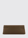 clutch in grained leather with snap closure