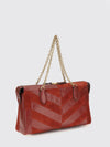 panthea suede shoulder bag with vlogo monogram