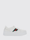 low-top platform sneakers in calf leather with web stripe