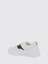 low-top platform sneakers in calf leather with web stripe