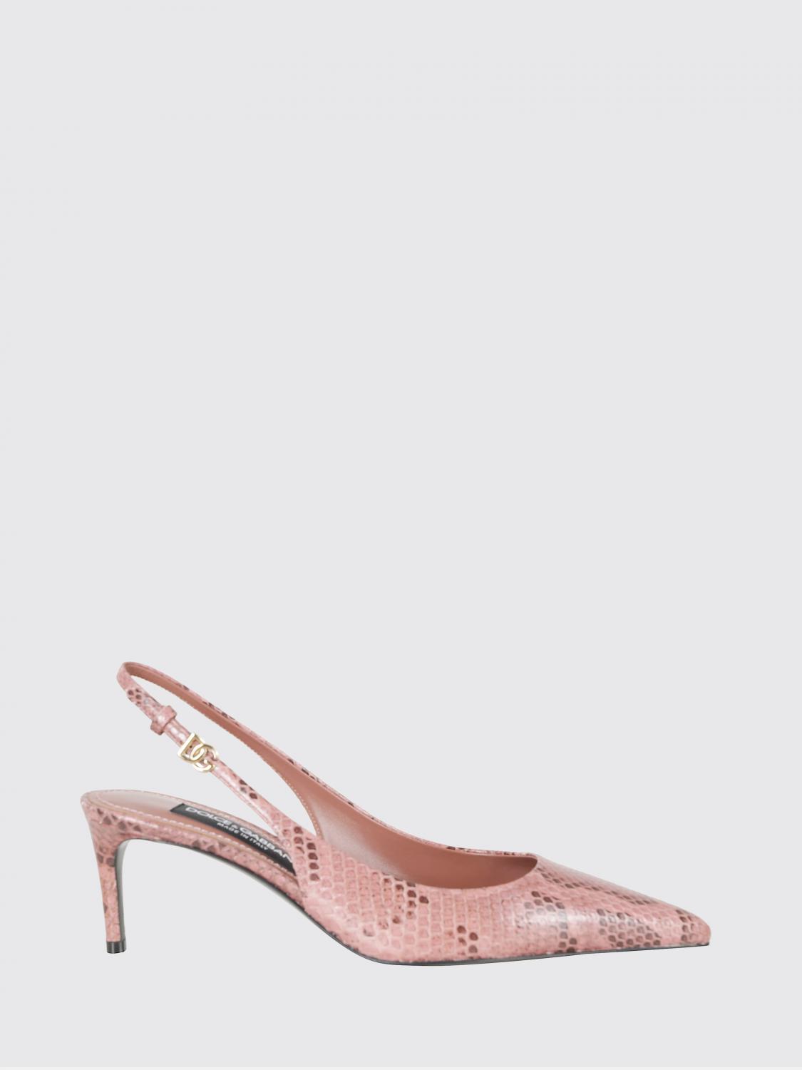 python-print leather slingback pumps with dg logo