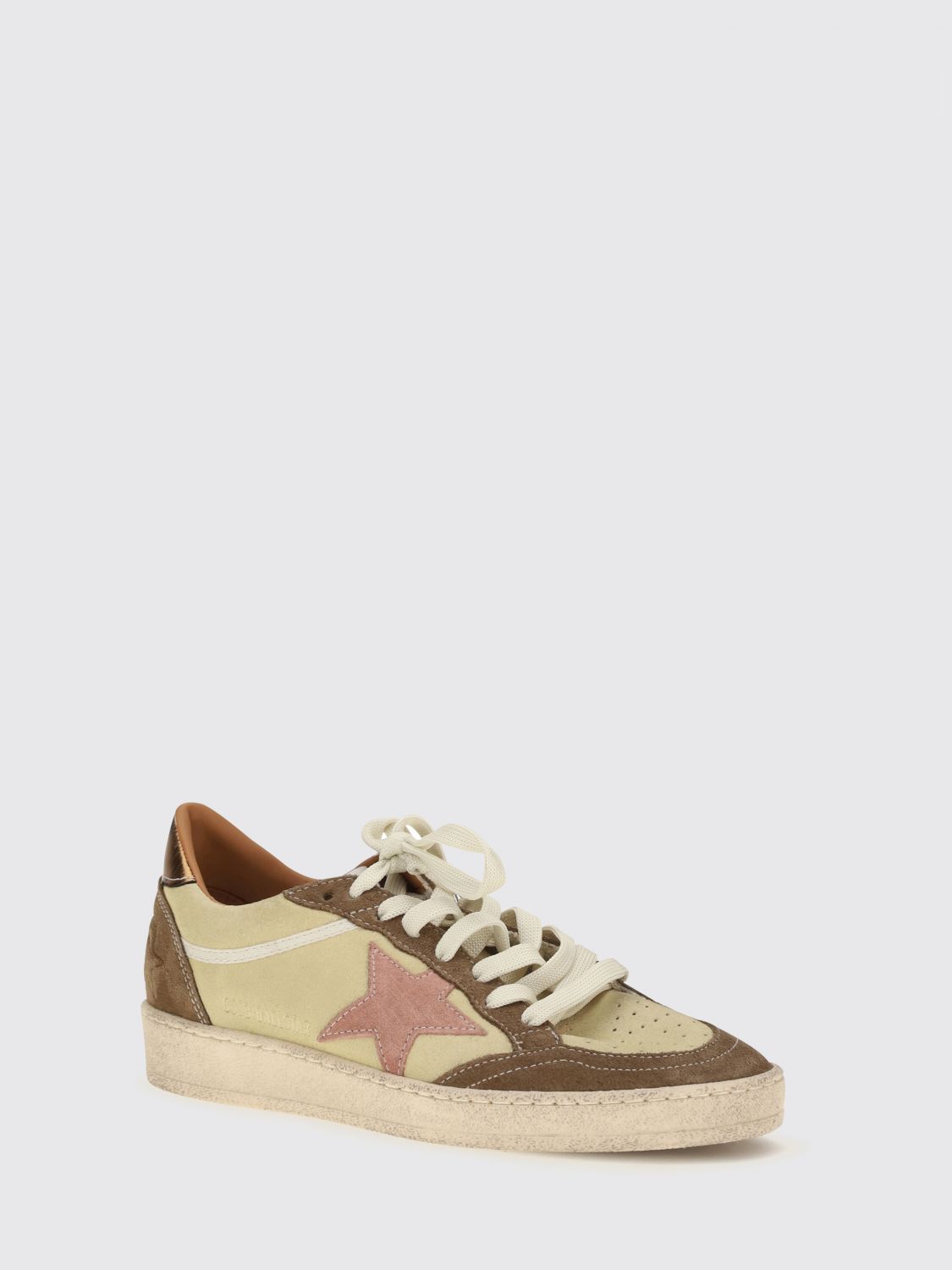 ball star low-top trainers in suede calfskin with distressed effect