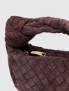 mini jodie handbag in intrecciato leather with knot
