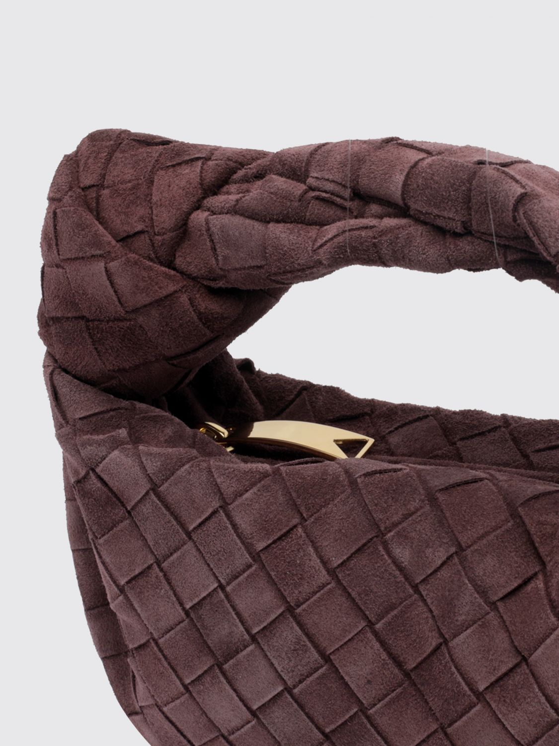 mini jodie handbag in intrecciato leather with knot
