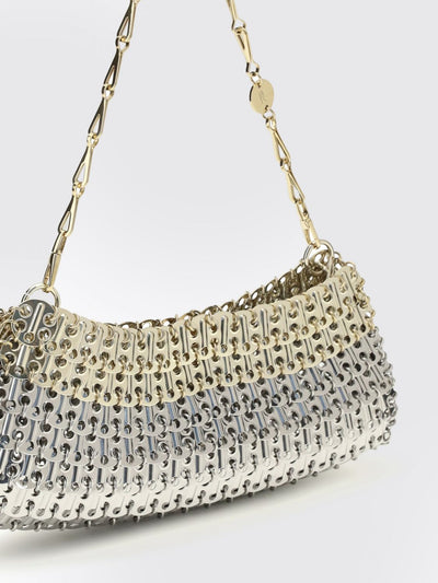 iconic skyline 1969 silver metal mesh shoulder bag