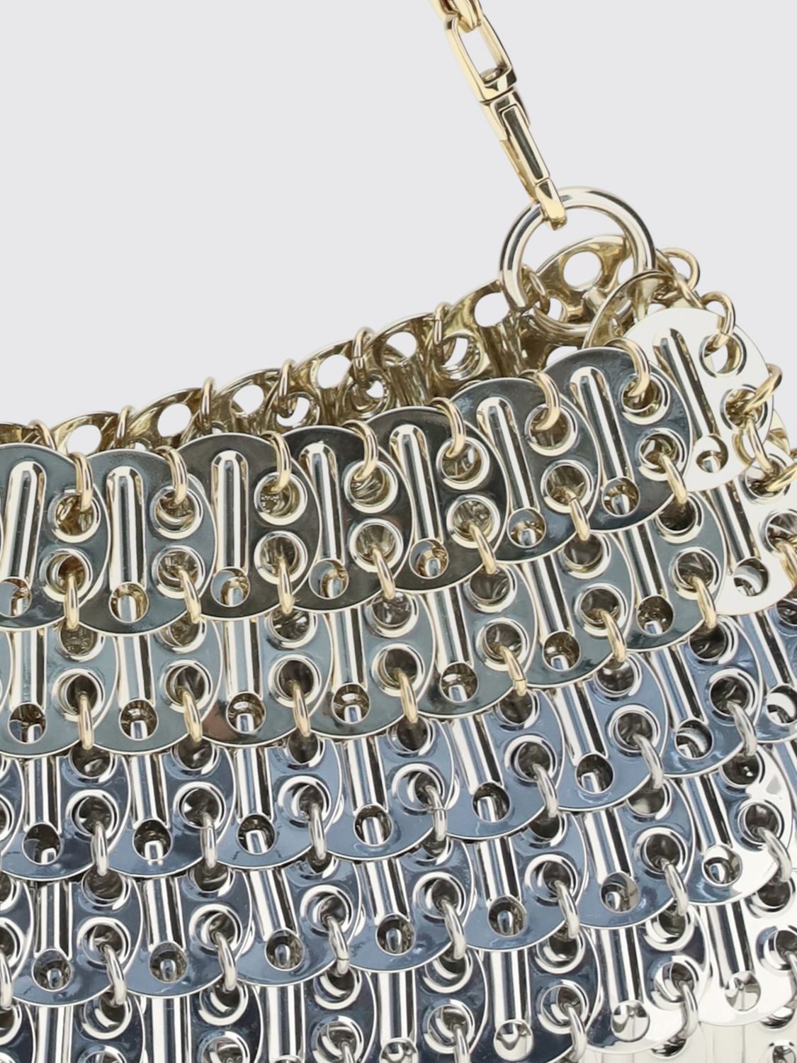 iconic skyline 1969 silver metal mesh shoulder bag