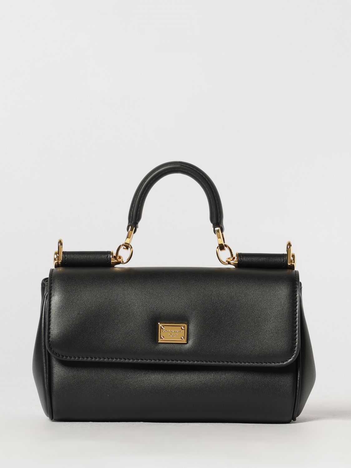 my sicily mini handbag in leather with logo charm