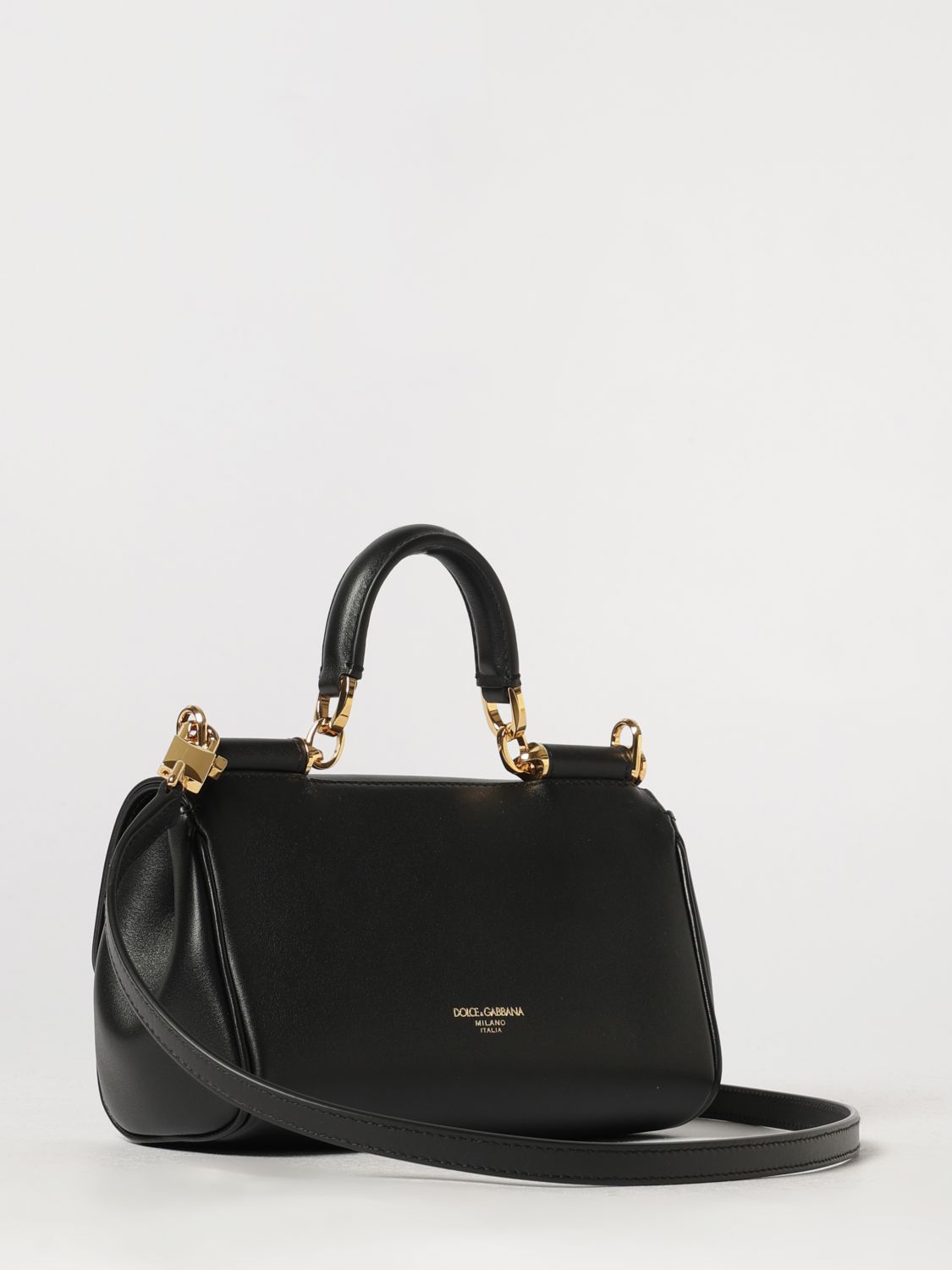 my sicily mini handbag in leather with logo charm