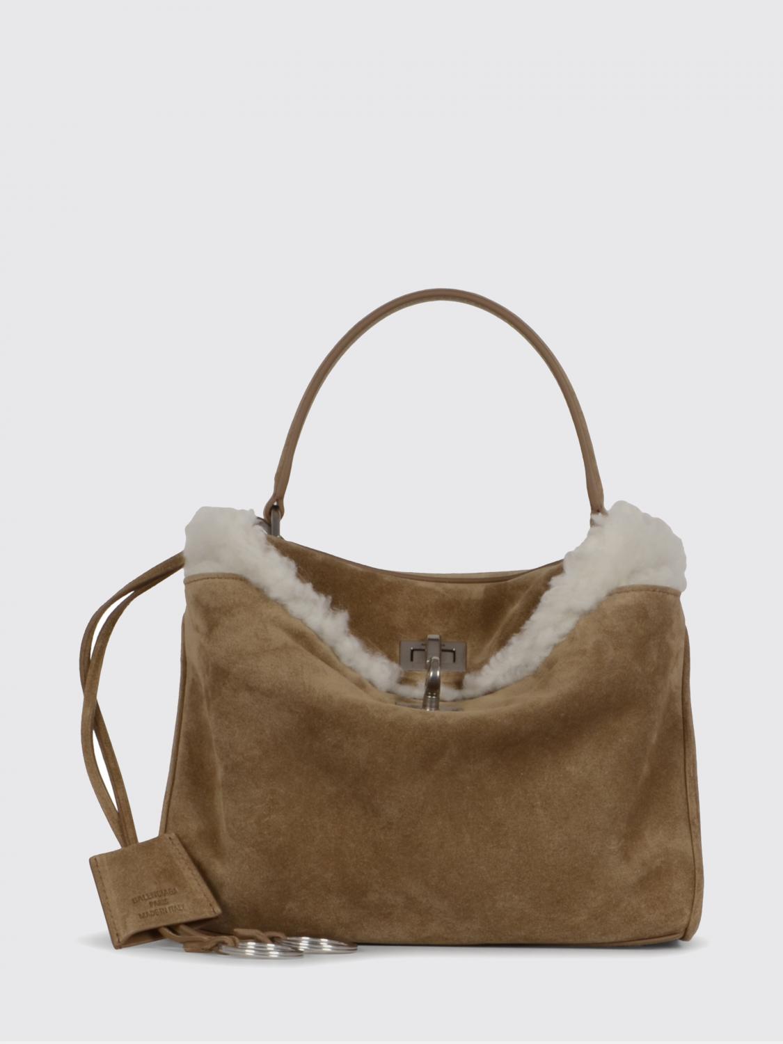 rodeo mini shearling handbag with removable shoulder strap