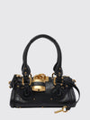 paddington handbag chloé in leather with padlock and studs