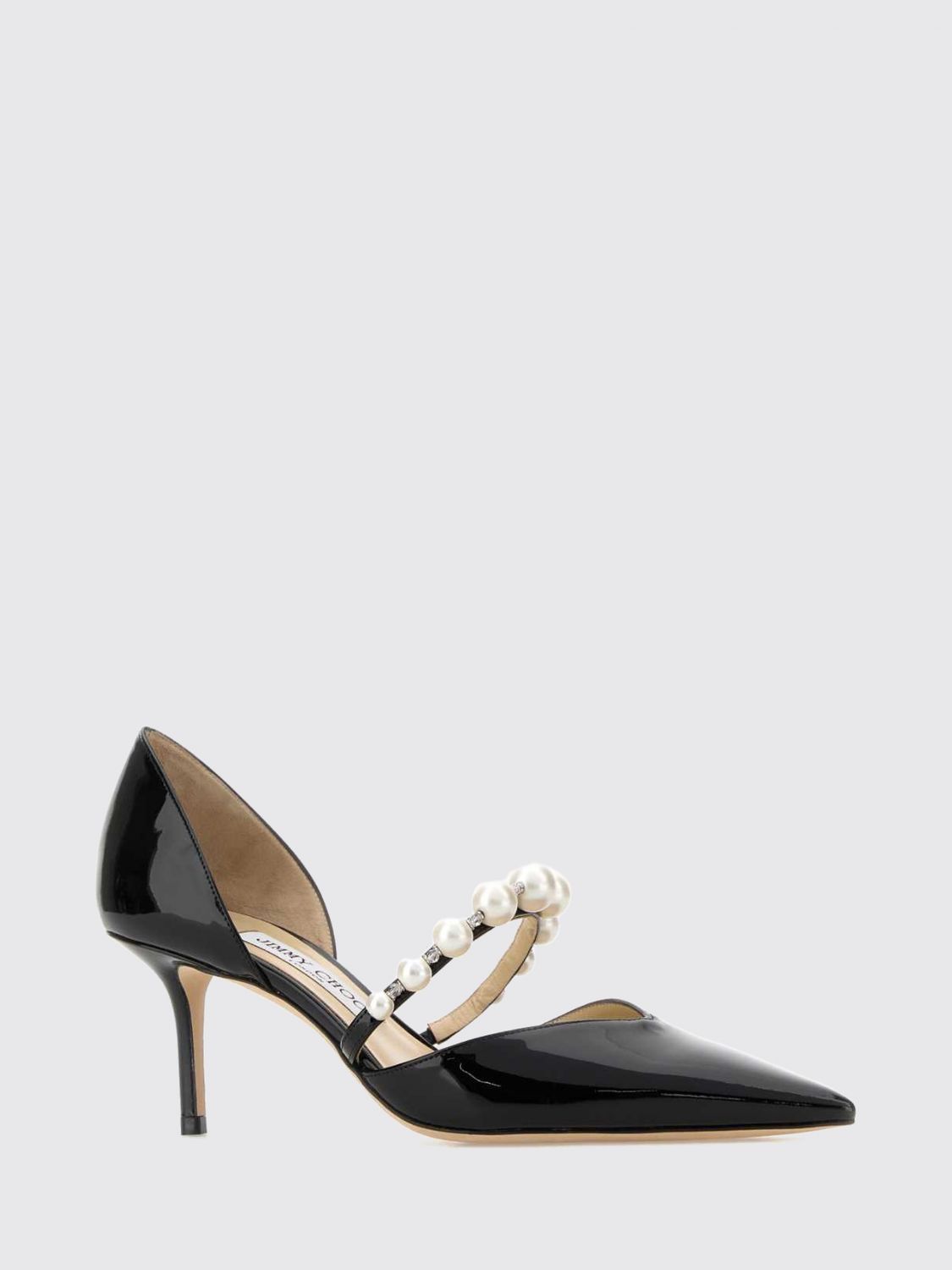 aurelie patent leather pumps with pearls and stiletto heel