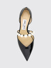 aurelie patent leather pumps with pearls and stiletto heel