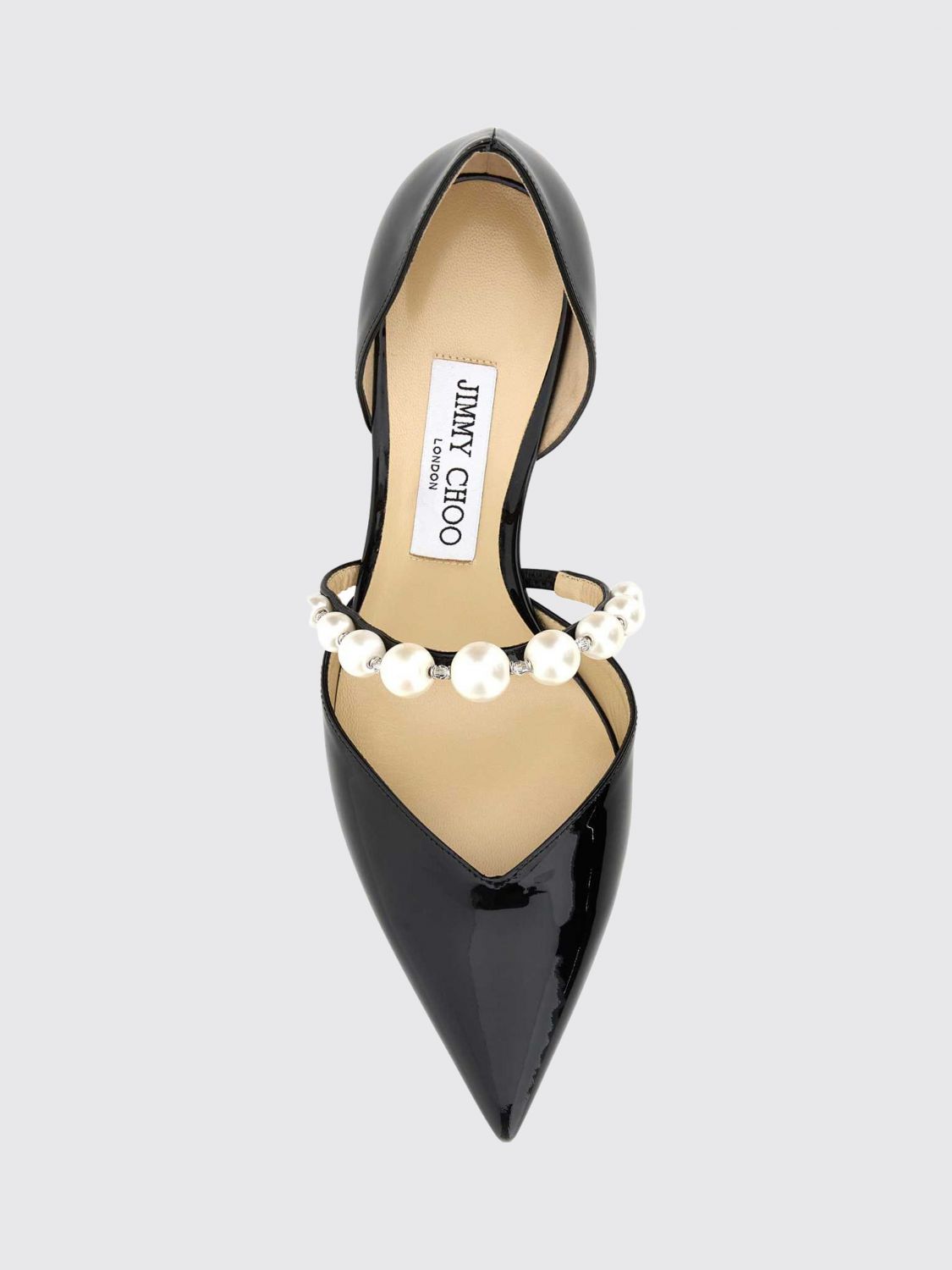 aurelie patent leather pumps with pearls and stiletto heel