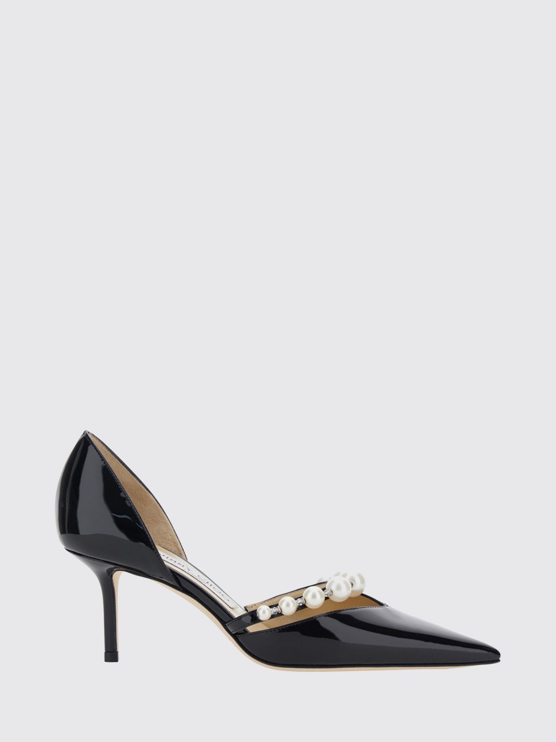 aurelie patent leather pumps with pearls and stiletto heel