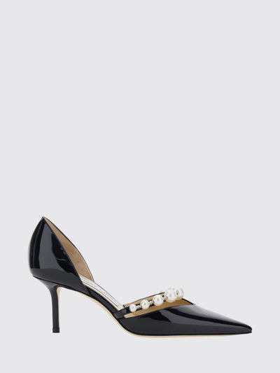 aurelie patent leather pumps with pearls and stiletto heel