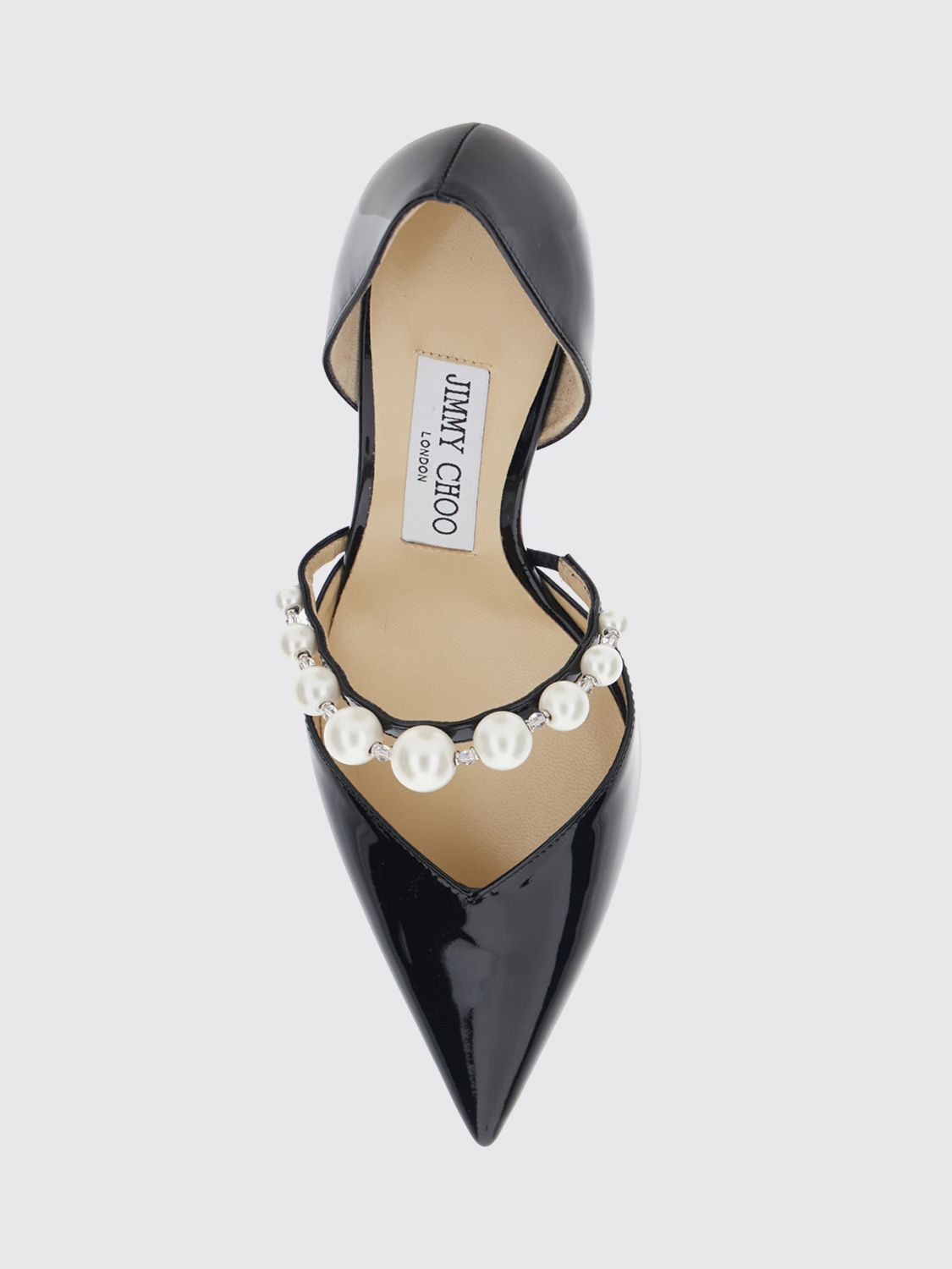 aurelie patent leather pumps with pearls and stiletto heel