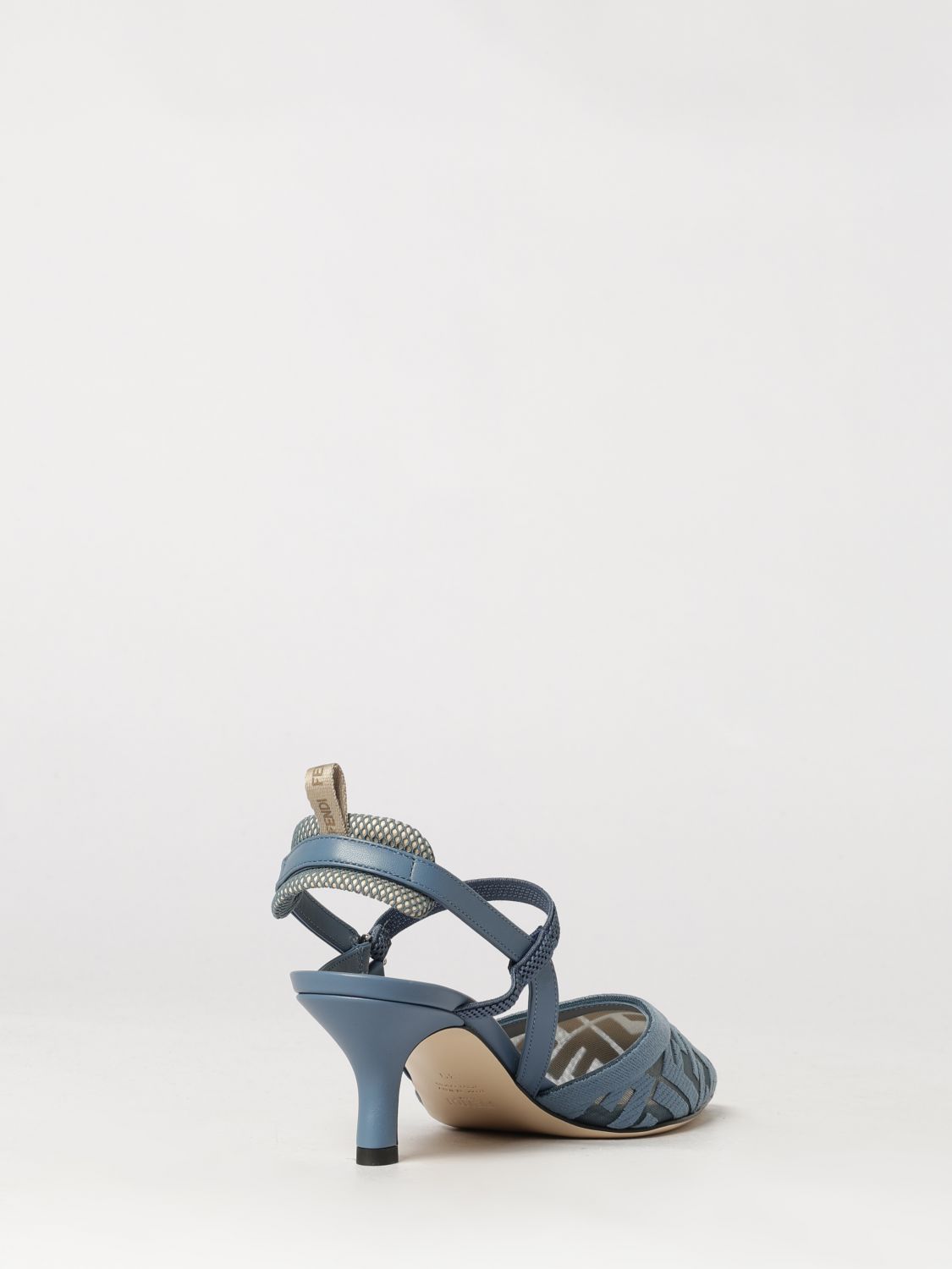colibrì lite slingback pumps in ff monogram mesh with mid heel