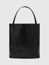 spin large tote bag chloé in grained calfskin with logo charm