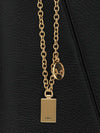 spin large tote bag chloé in grained calfskin with logo charm