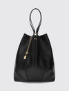 spin large tote bag chloé in grained calfskin with logo charm