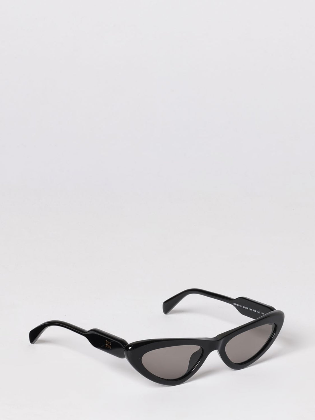 MIU MIU 55 triangular frame acetate sunglasses with contrast logo