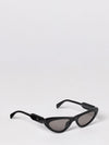 triangular frame acetate sunglasses with contrast logo