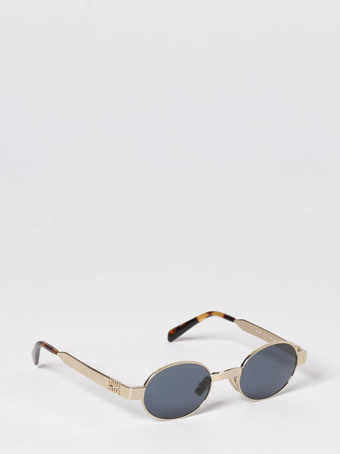 MIU MIU 47 rounded metal frame sunglasses with impressed logo