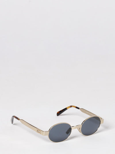 rounded metal frame sunglasses with impressed logo