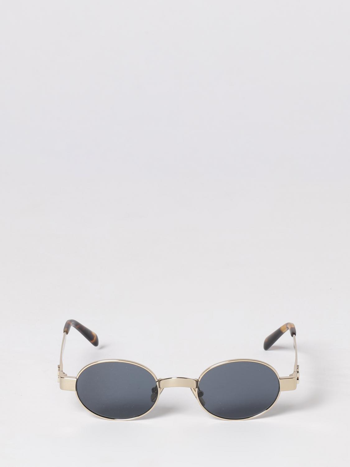 rounded metal frame sunglasses with impressed logo