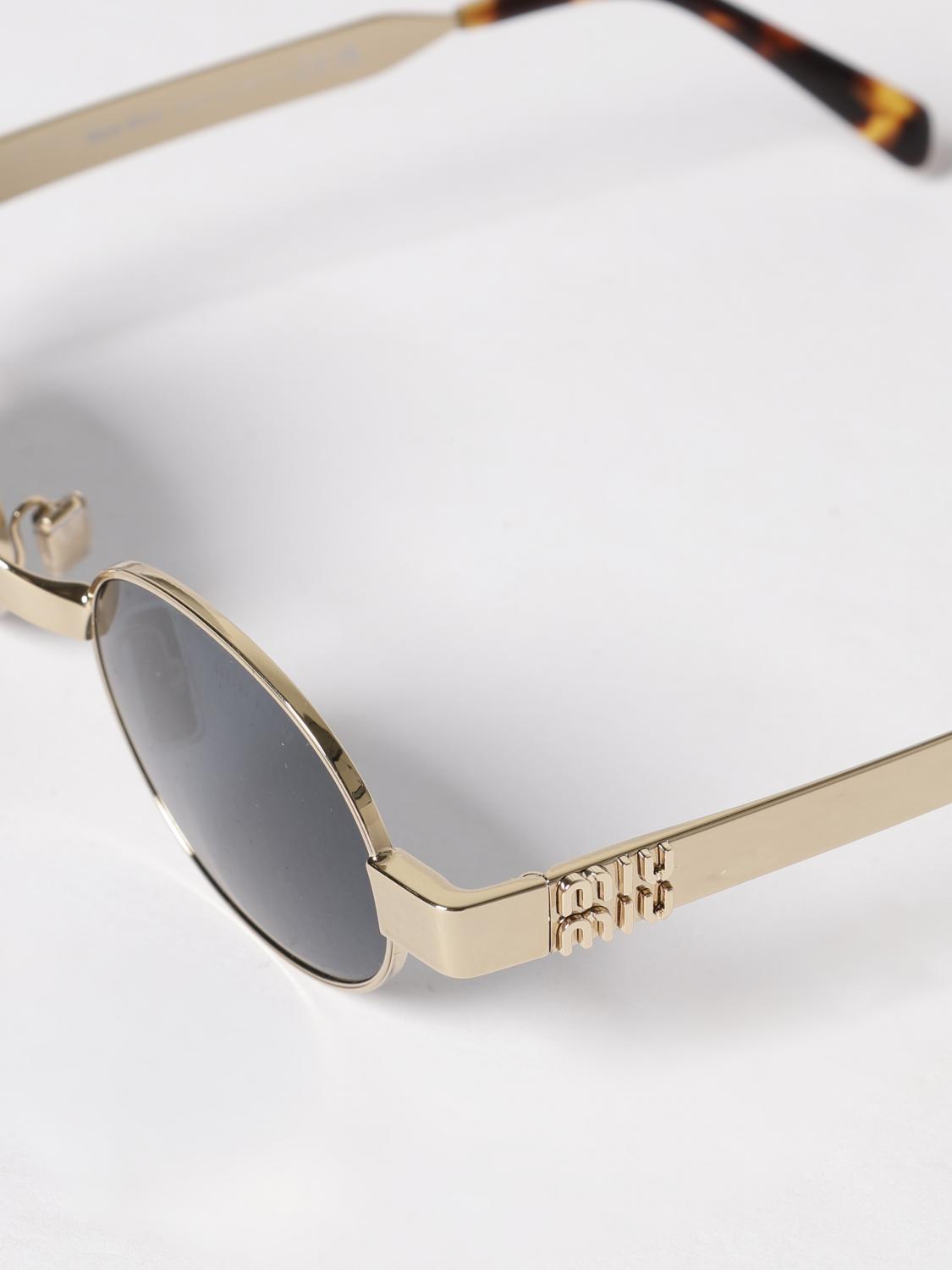 rounded metal frame sunglasses with impressed logo