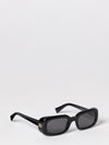 rectangular frame acetate sunglasses with contrast logo