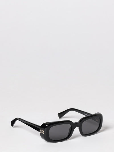 rectangular frame acetate sunglasses with contrast logo