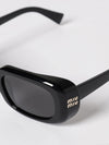 rectangular frame acetate sunglasses with contrast logo