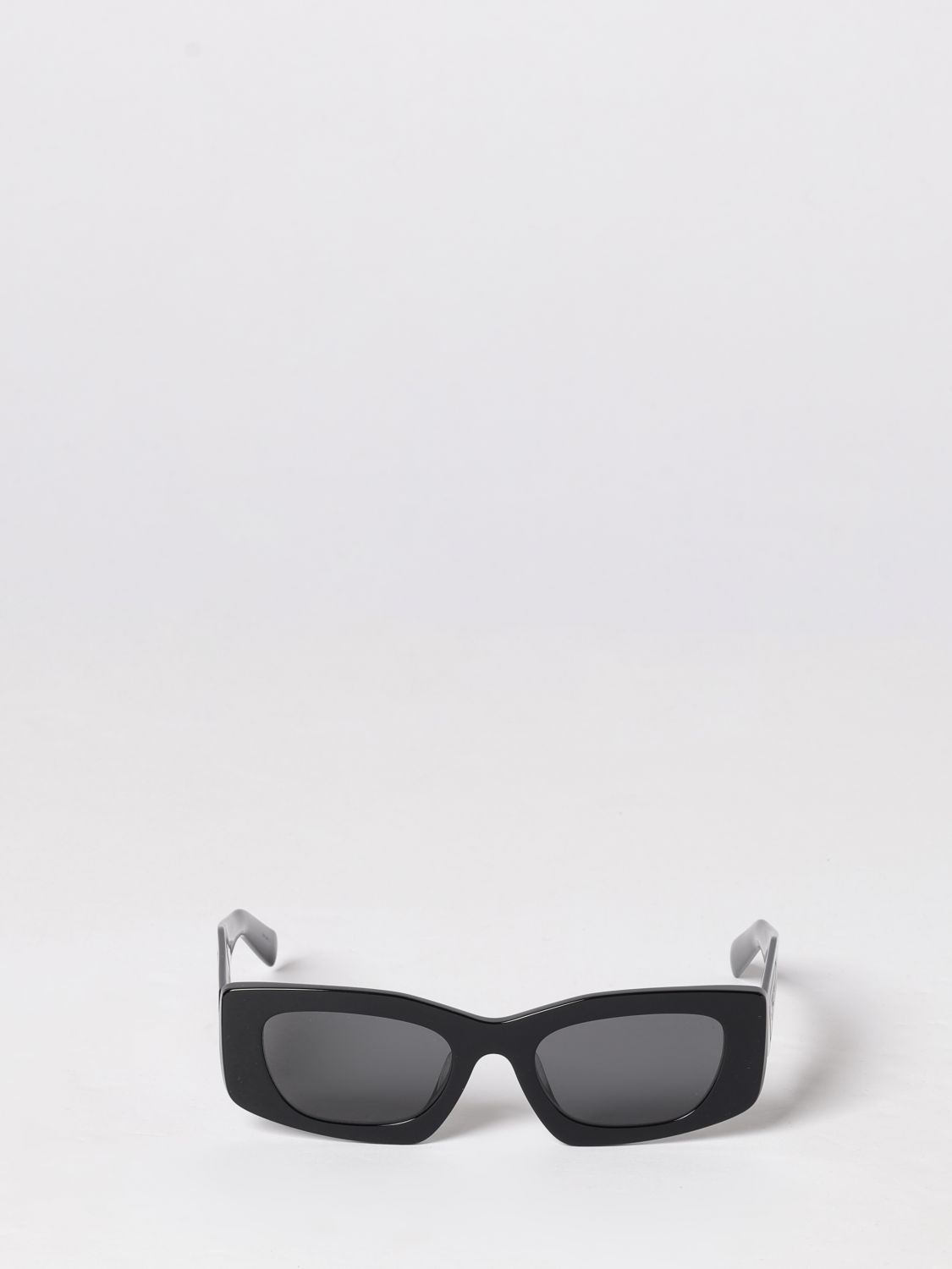black acetate sunglasses with nylon lenses and tone-on-tone logo