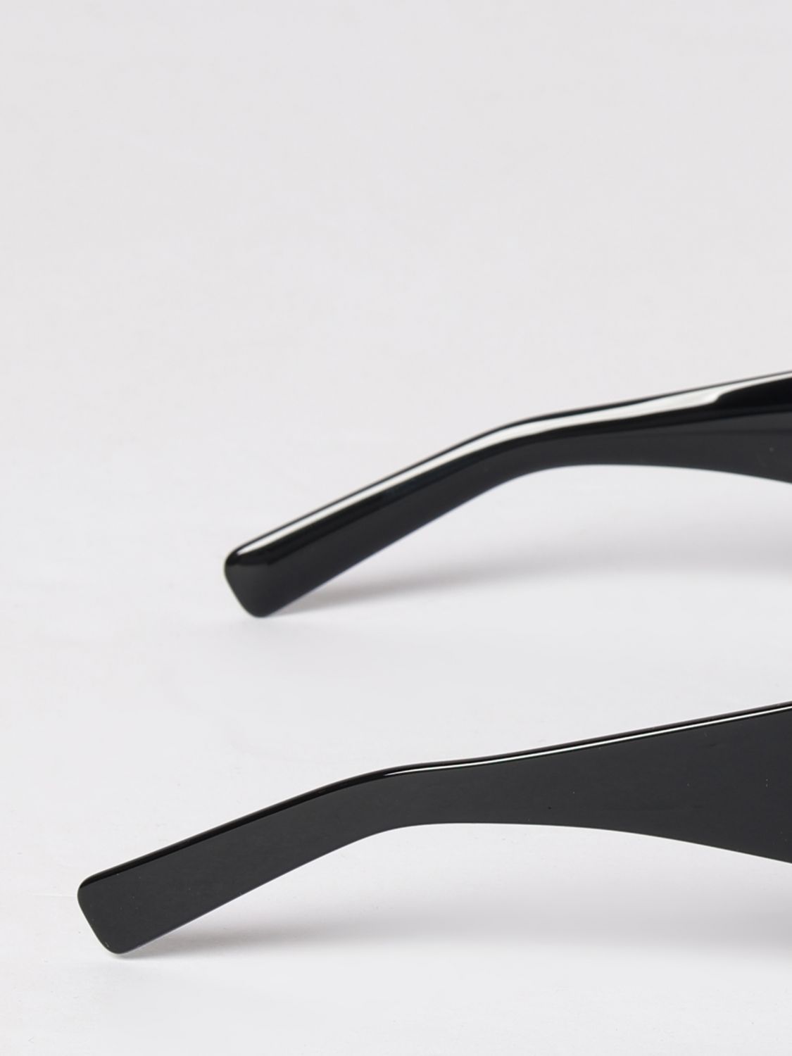 black acetate sunglasses with nylon lenses and tone-on-tone logo