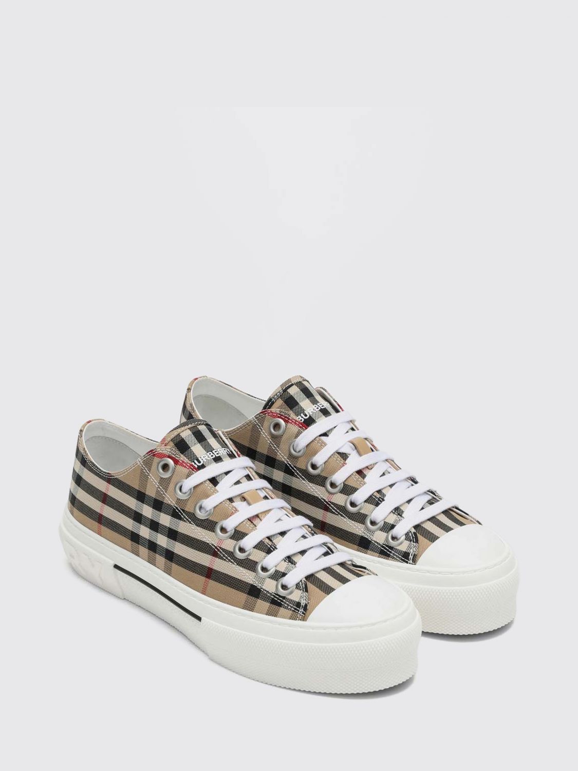 platform canvas sneakers with vintage check pattern
